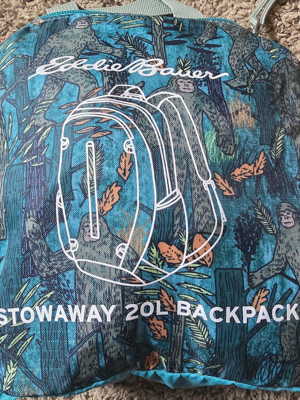 Eddie Bauer Stowaway 20L Backpack -bigfoot Sasquatch
